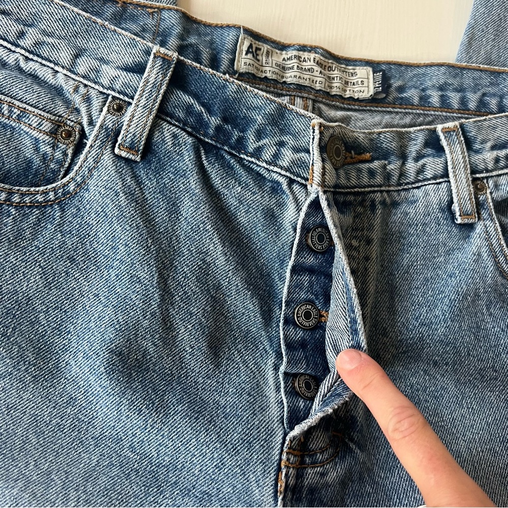Vintage American Eagle Jeans 100% cotton non-stretch rigid 12 petite - Picture 7 of 9
